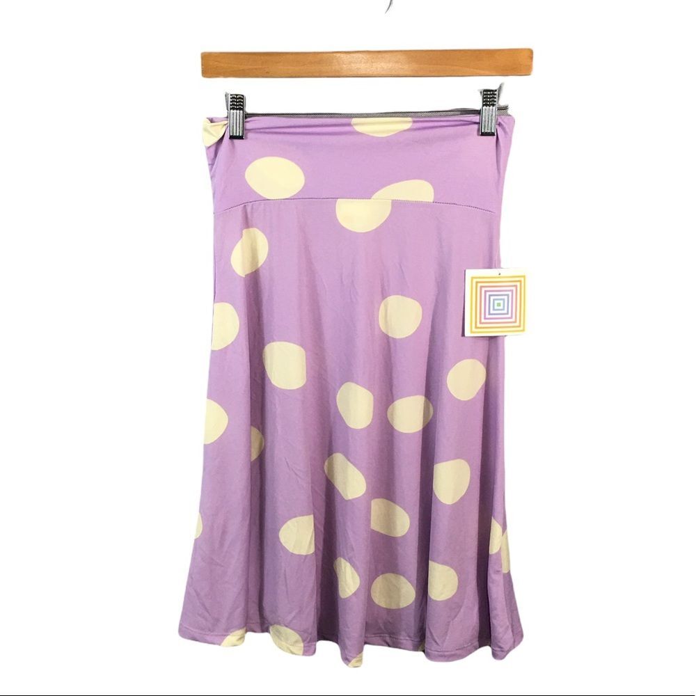 NWT Women’s LulaRoe Azure Stretch Polka Dot Print Buttery Soft Skirt XS